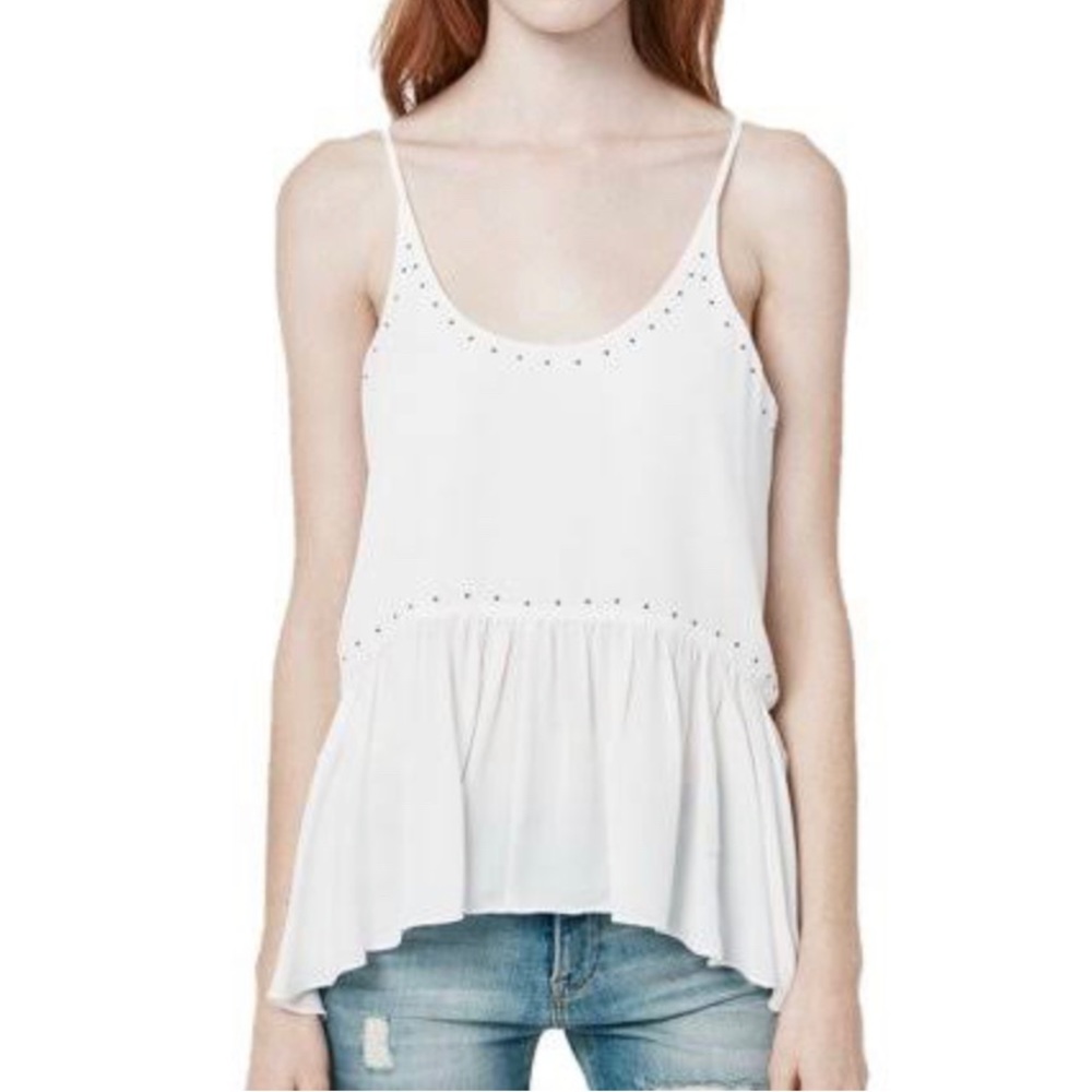 Rebecca Minkoff Wilshire Silk Tank with Studs